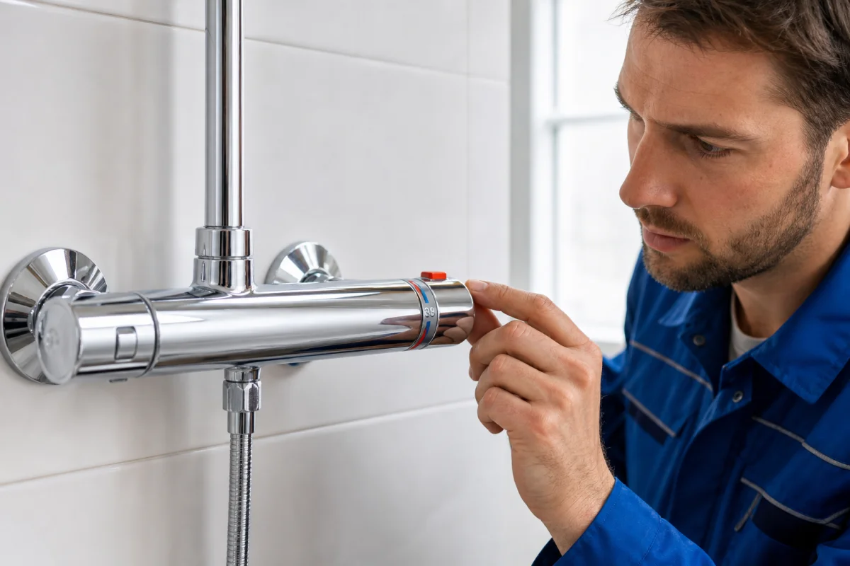 mitigeur thermostatique eau chaude inversée