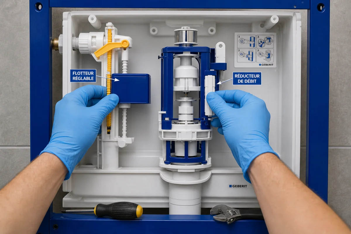 réglage chasse d'eau grohe