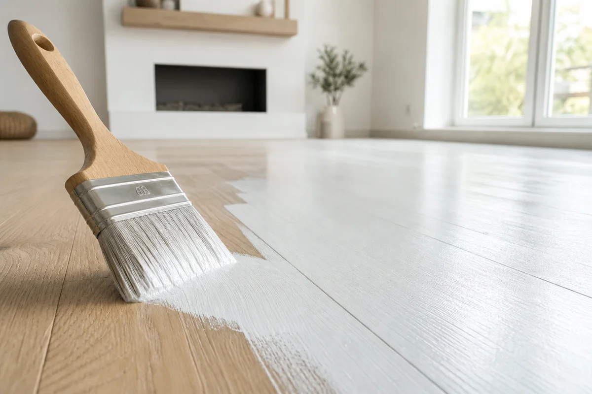 peindre un parquet en blanc