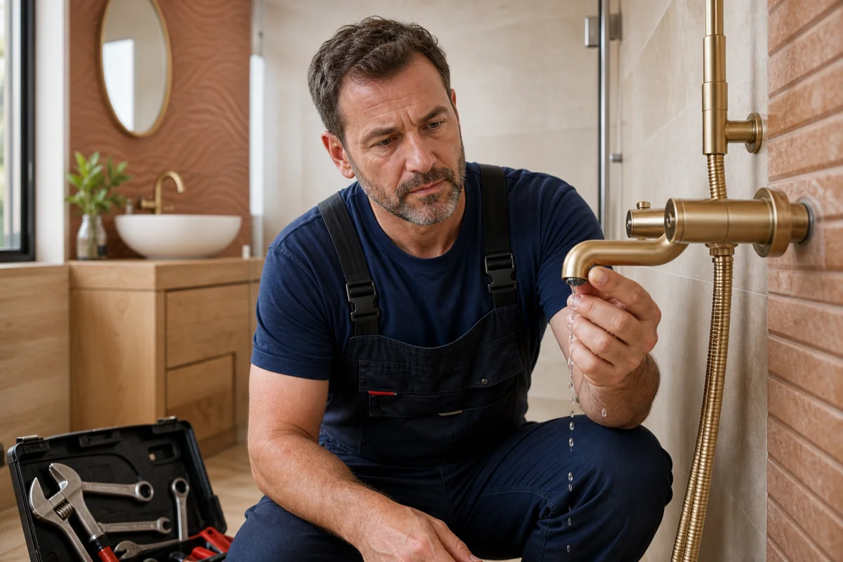 robinet de douche qui coule apres fermeture