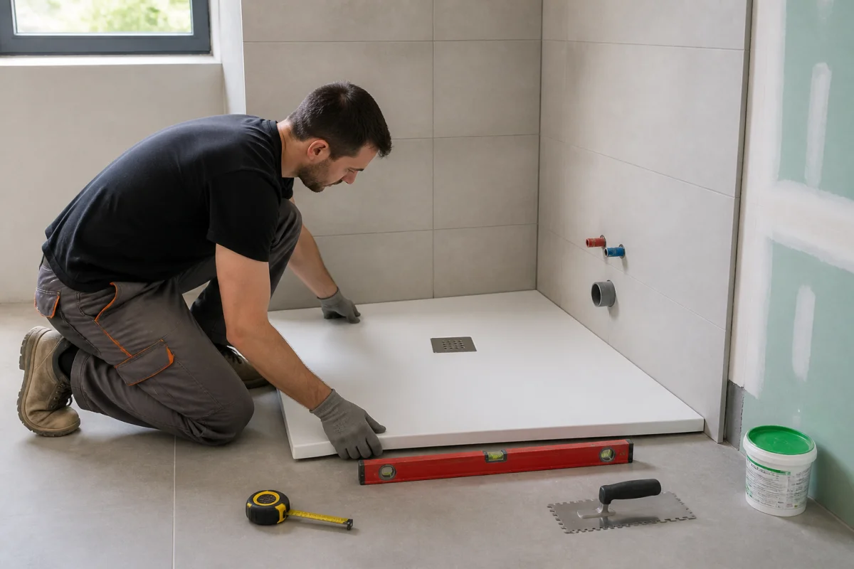 pose douche italienne renovation