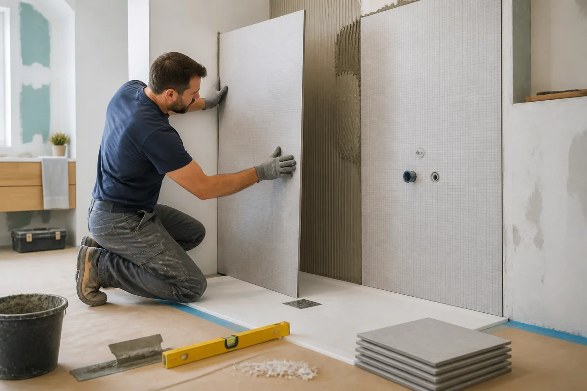 pose douche italienne renovation