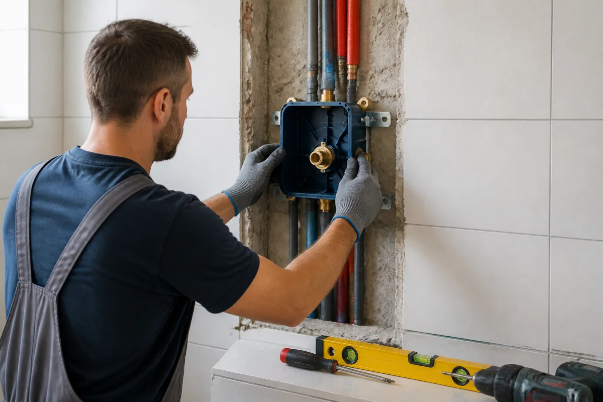 pose douche encastrable grohe